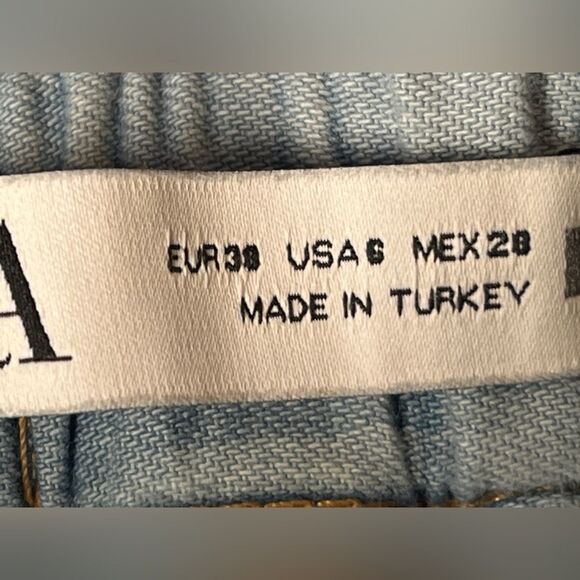 Zara Baggy Paperbag jeans with front patch pockets size 6 - Picture 6 of 9